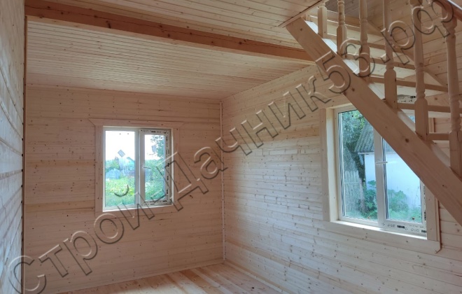 4 Каркасно-щитовой дом  Д-2, 6х8м, 75  М², Московская область, Шаховской район, село Середа. (8)